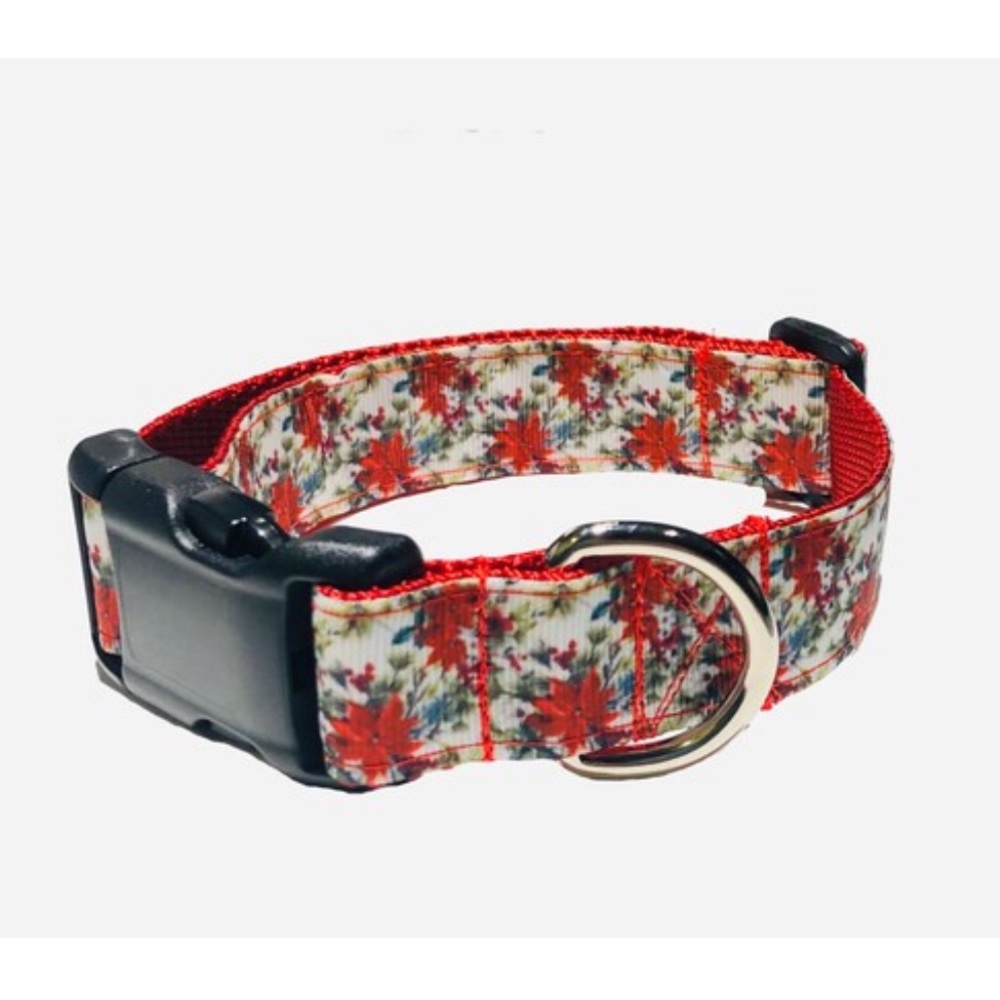 Poinsettia Dog Collar
